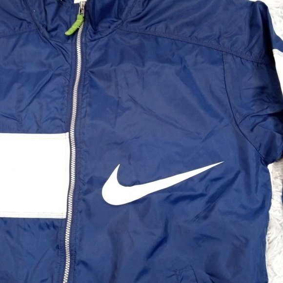 Vintage Nike Mens Jacket Blue XL Windbreaker Pockets Swoosh Athletic Activewear - Picture 7 of 13